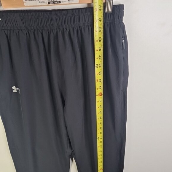 Under Armour Men's Fitted Coupe Pants Black Running Athletic Zip Size M - Picture 6 of 12